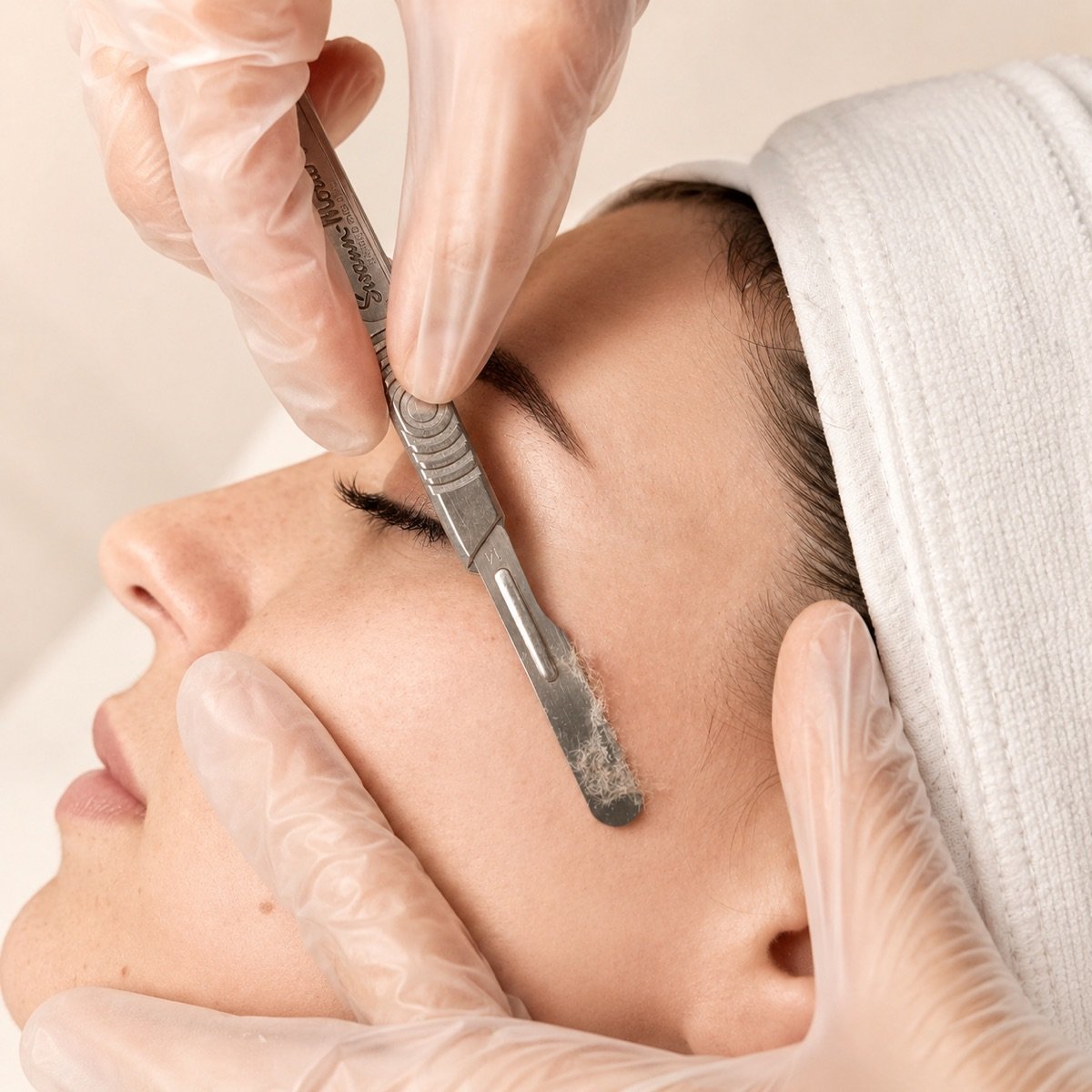 Dermaplaning facial exfoliation